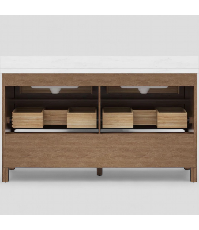 48420 Allen+Roth Lenhart Walnut Double Vanity w/Top 60"