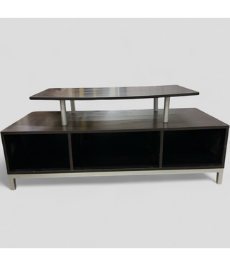 48355 Dark Brown 2 Tiered Media Console Table