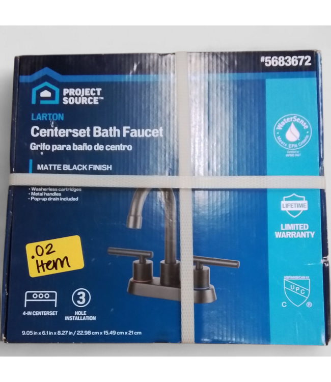 48476 Project Source Matte Black Bathroom Sink Faucet