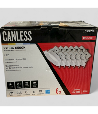 48481 Utilitech White Canless Recessed Lights 6-pk