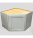 48487 Frost White Corner Diagonal Wall Cabinet 33.5"W