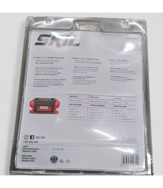 48501 Skil 40 -Volt, 2.5 Ah 1 -Pack Lithium Ion Battery