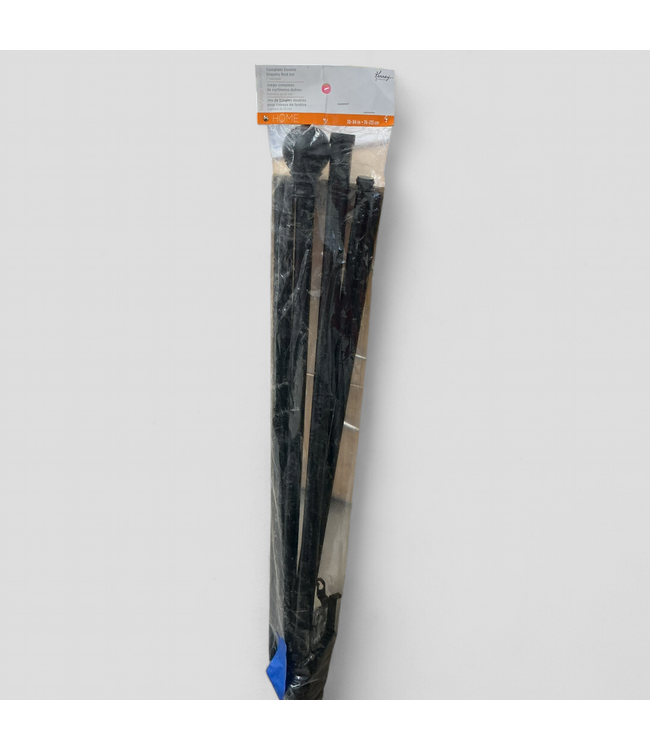 48512 Kenney Layla Black Double Curtain Rod 30" - 84"