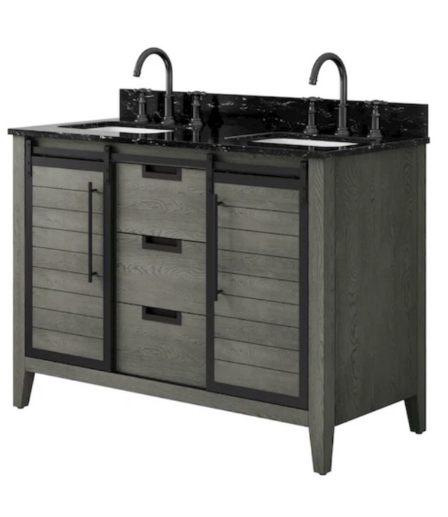 48515 Allen+Roth Haverhill Grey Double Sink Vanity 48"