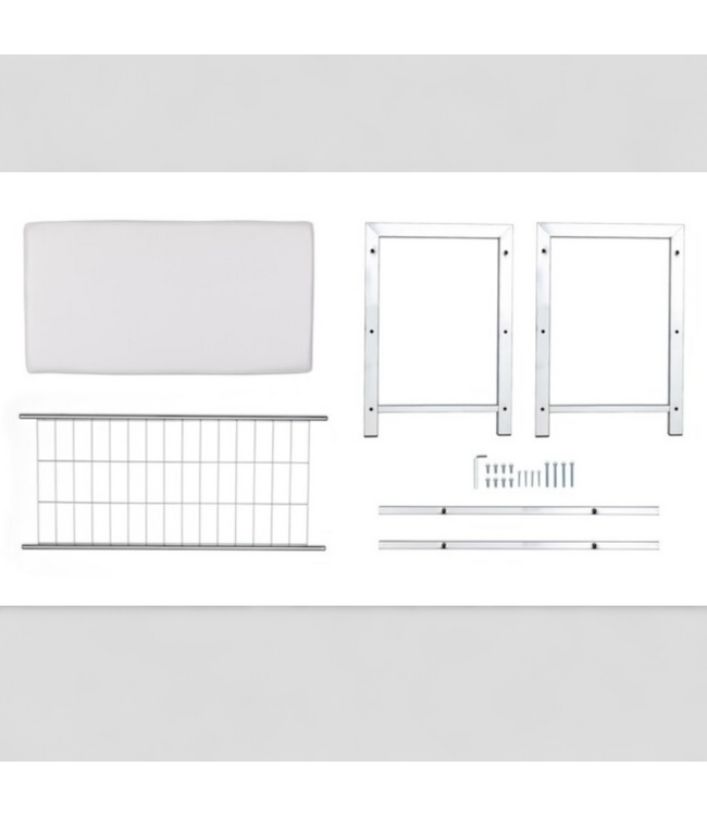 48525 Danya B. 2 Tier 8 Pair White Metal Shoe Rack