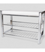 48525 Danya B. 2 Tier 8 Pair White Metal Shoe Rack