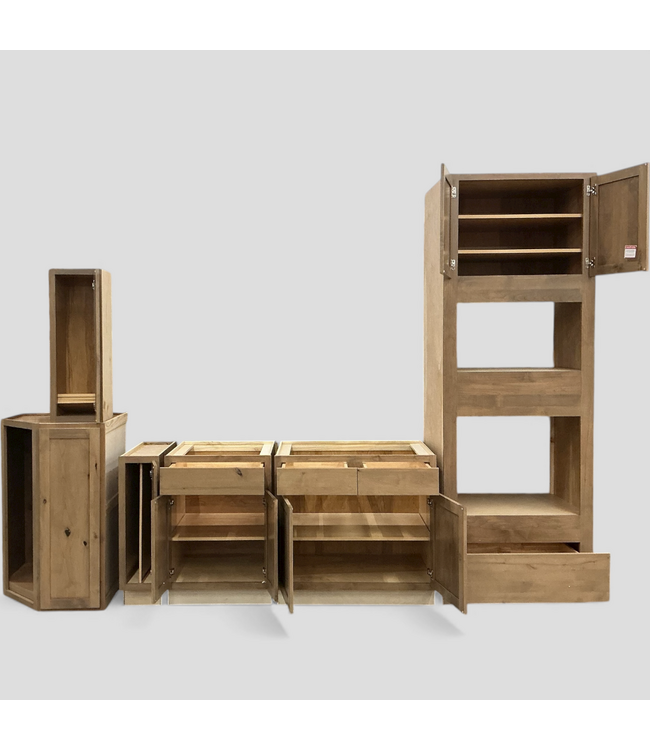 48556 KraftMaid Deveron Rustic Alder 6 Piece Cabinet Set