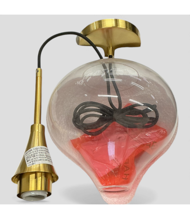 48562 Hailey Home 1-Light Brass Hanging Pendant Light