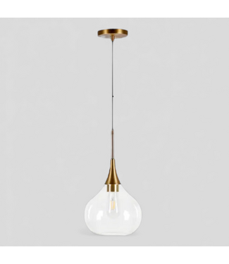 48562 Hailey Home 1-Light Brass Hanging Pendant Light