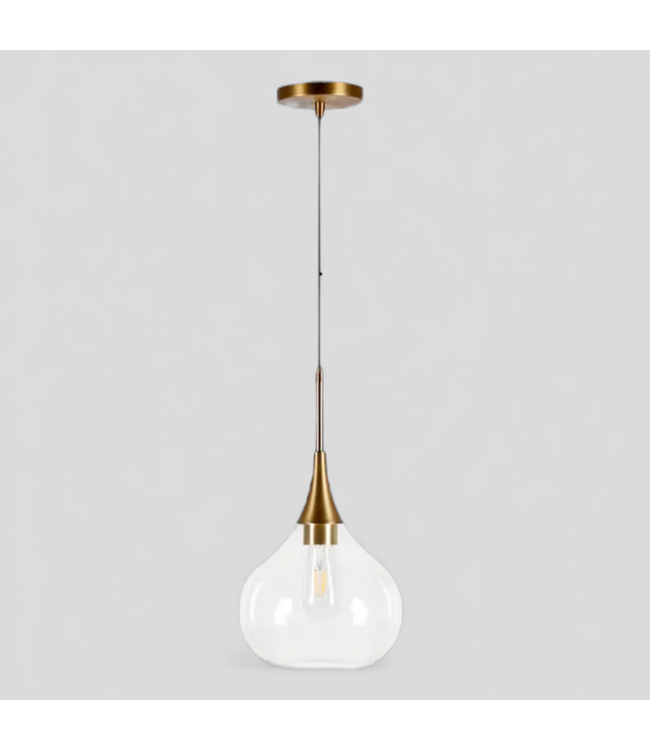 48562 Hailey Home 1-Light Brass Hanging Pendant Light