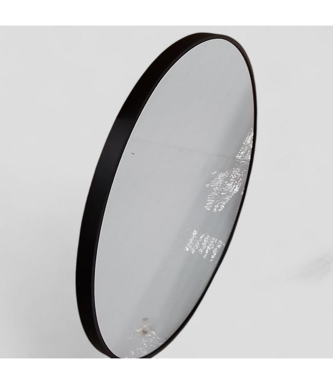 48564 Origin 21 Round Black Framed Wall Mirror 24" x 24"