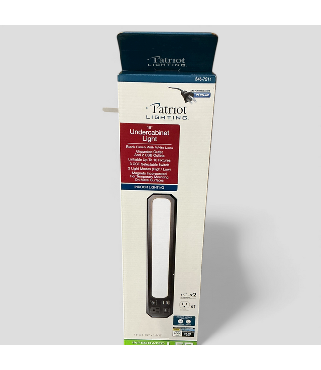 48575 Patriot Lighting Black Under Cabinet LED Light 18"