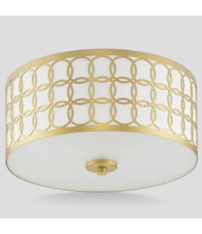 48578 Allen+Roth Bradford 2-Light Gold Flush Mount Light