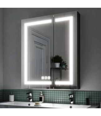 48583 Organic Black LED Medicine Cabinet 24"W x 36"