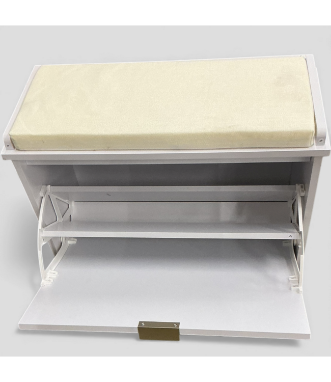 48590 HomCom Narrow Shoe Bench With Flip-Drawer