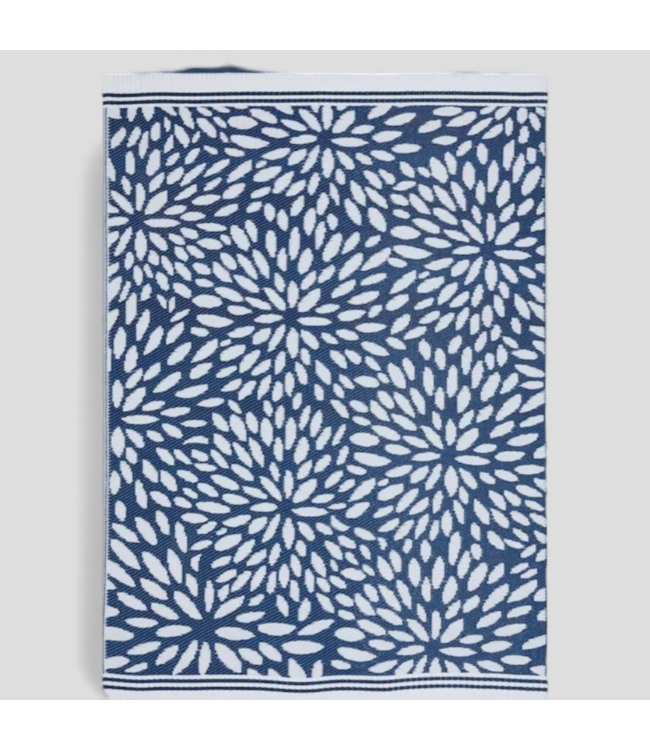 48604 Tayse Sunset Flatweave Blue Botanical Area Rug