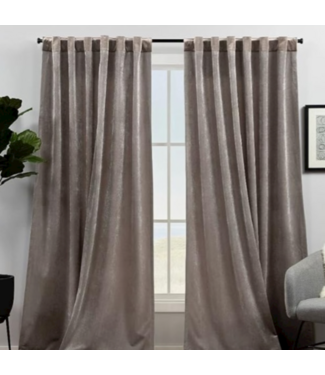 48593 Exclusive Home Velvet Taupe Heavy Curtains 2-pack
