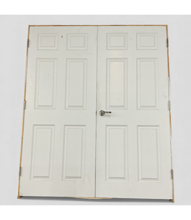 48612 6 Panel Prehung French Interior Door 65.5"W x 79.5"H