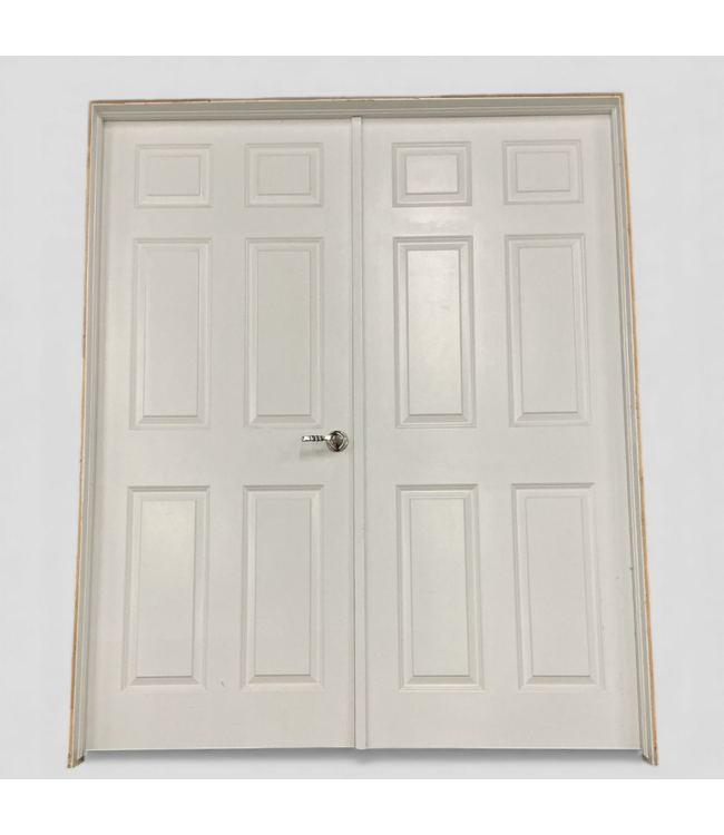 48612 6 Panel Prehung French Interior Door 65.5"W x 79.5"H