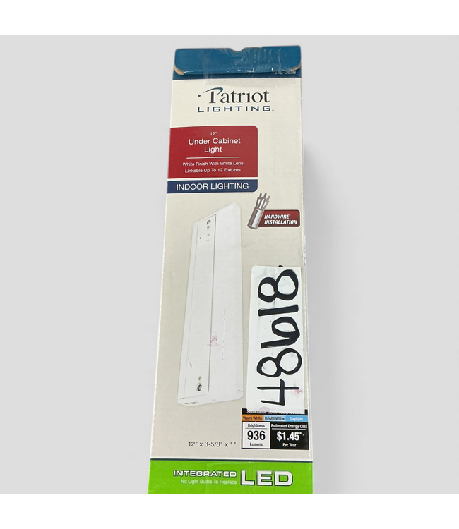 48618 Patriot Lighting Hardwire Under Cabinet Light 12"