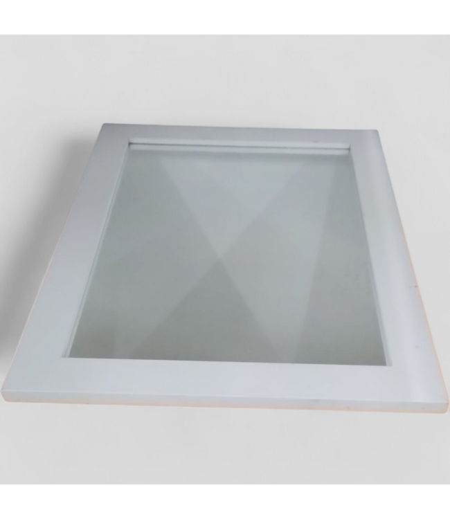 48611 Modern & Minimalist White Framed Mirror 18"W x 24"H