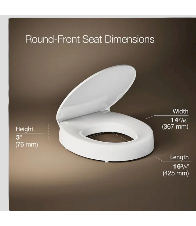 48624 Kohler Hyten White Round Toilet Seat
