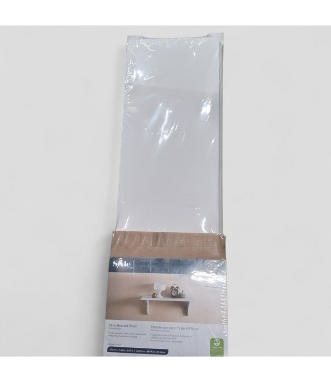 48638 Style Selections White Rectangular Bracket shelf