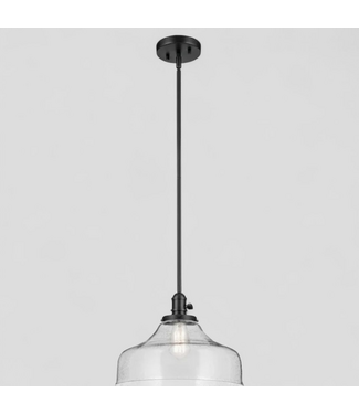 48695 Kichler Avery 1 -Light Black Hanging Pendant Light