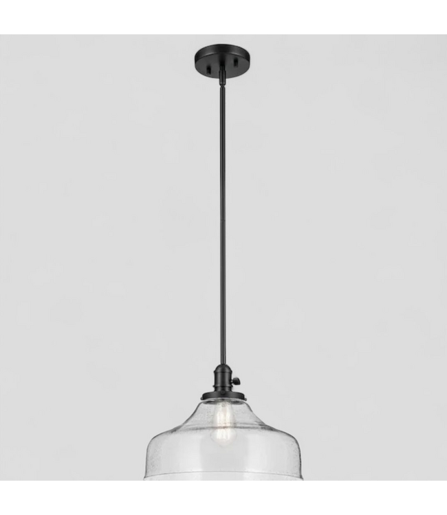 48695 Kichler Avery 1 -Light Black Hanging Pendant Light