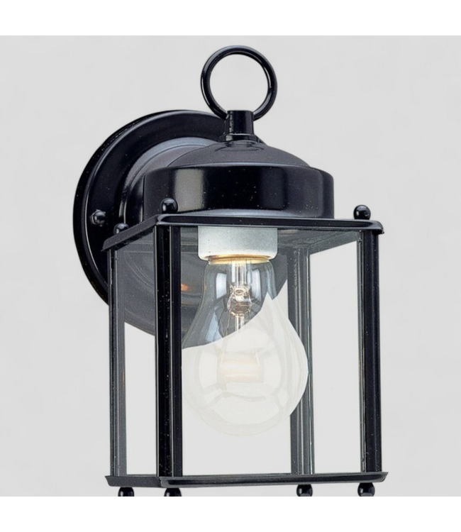 48716 Generation Lighting Black Outdoor Wall Light 8.25"H