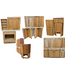 48713 Natural Pine Cabinet Set of 19-pcs