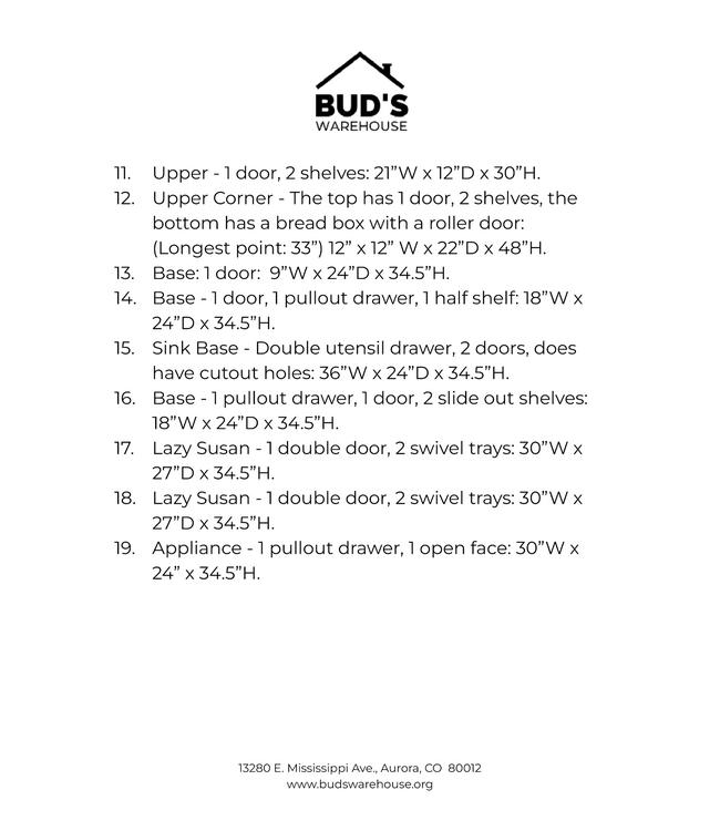 48713 Natural Pine Cabinet Set of 19-pcs