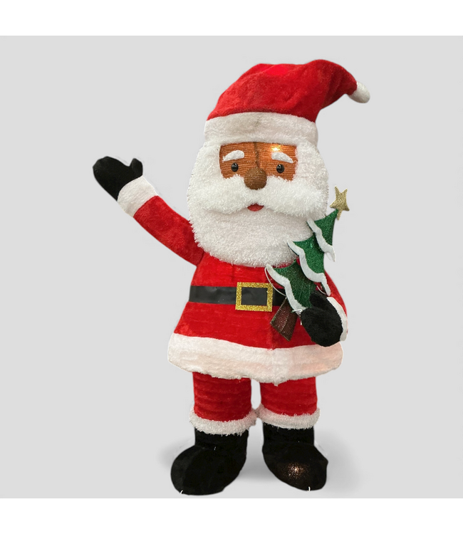 48728 Holiday Living 48" Freestanding Black Santa Yard Decor