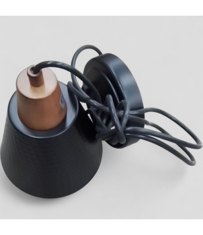 48723 Black Metal 1 -Light Cone Pendant Light 3 -Pack