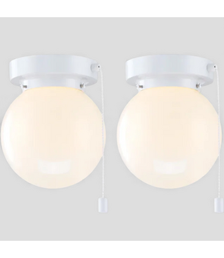 48747 Project Source 2-Light Globe Flush MOunt Lights 2-pk