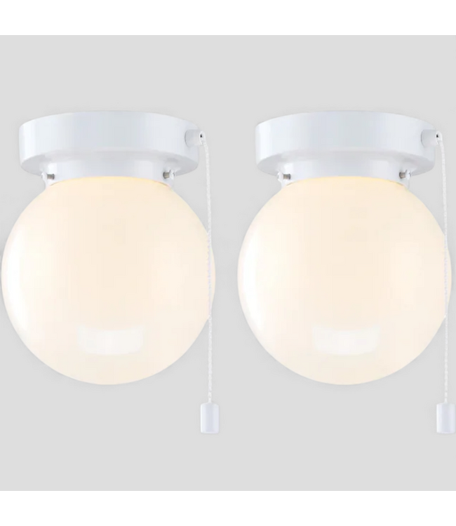 48747 Project Source 2-Light Globe Flush MOunt Lights 2-pk