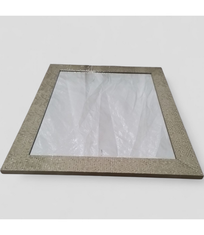 48767 allen + roth Glitzy Silver Framed Wall Mirror 27" x 33"