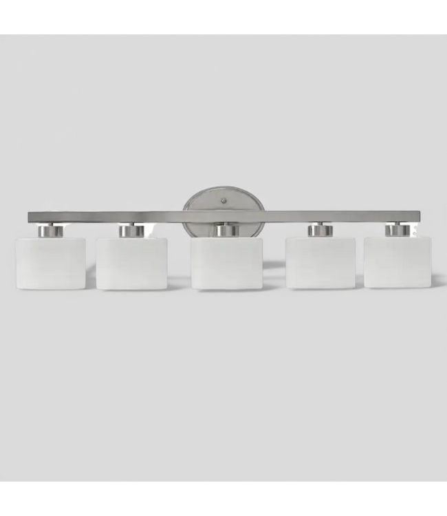48768 Allen+Roth Merington 5-Light Nickel Vanity Light