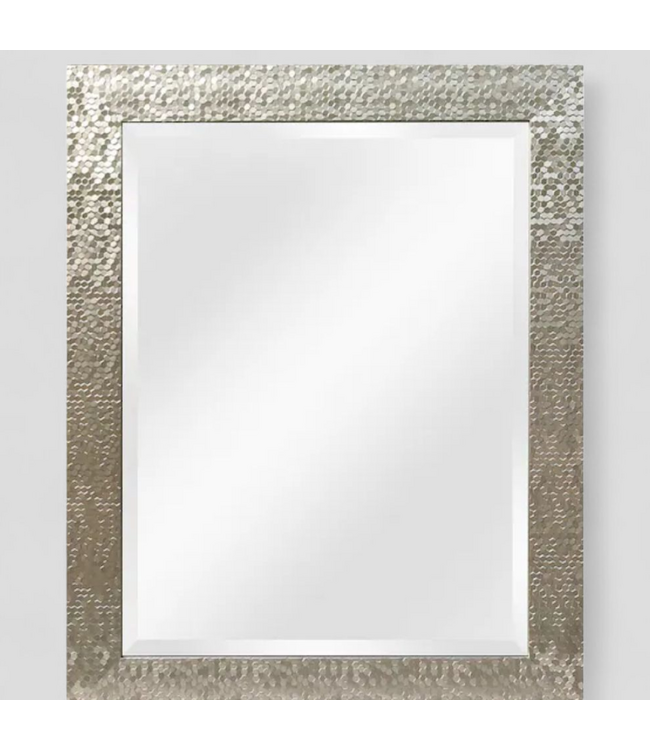48767 allen + roth Glitzy Silver Framed Wall Mirror 27" x 33"