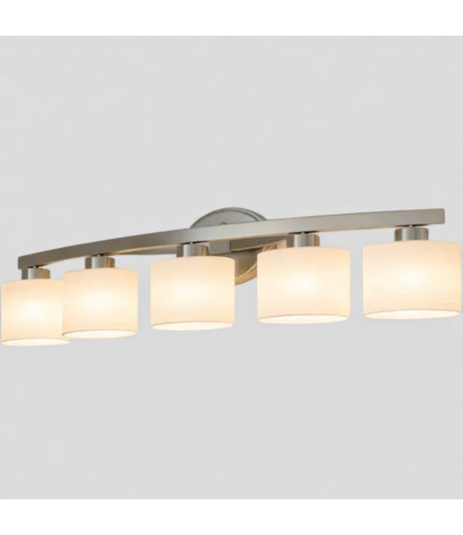 48768 Allen+Roth Merington 5-Light Nickel Vanity Light