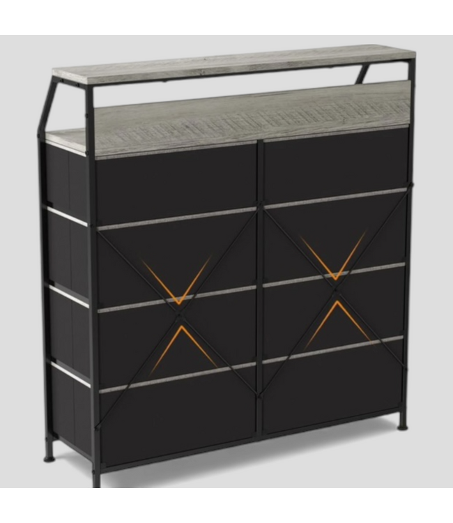 48771 ReaHome 8 Drawer Wood Top Storage Dresser