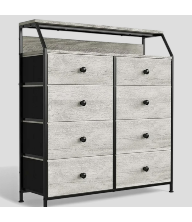 48771 ReaHome 8 Drawer Wood Top Storage Dresser