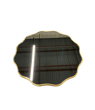 45774 Allen + Roth Round Gold Beveled Wall Mirror 30" x 30"