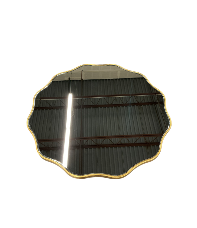 45774 Allen + Roth Round Gold Beveled Wall Mirror 30" x 30"