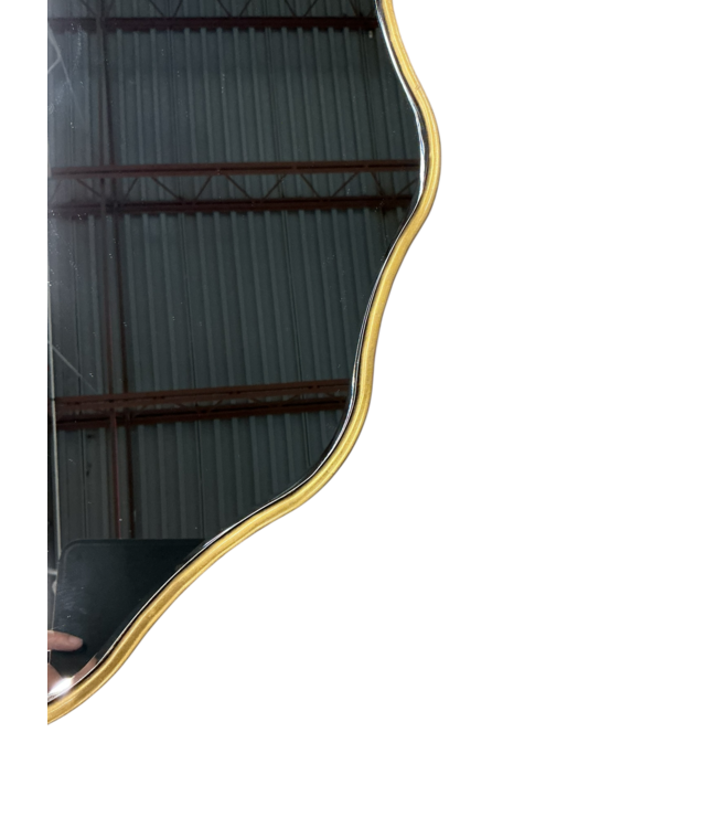 45774 Allen + Roth Round Gold Beveled Wall Mirror 30" x 30"