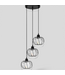 48780 Emeritpro 3-Light Black & Crystal Pendant Light