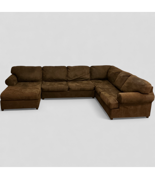 48787 3 Piece Dark Brown Sectional Sofa With Lounge