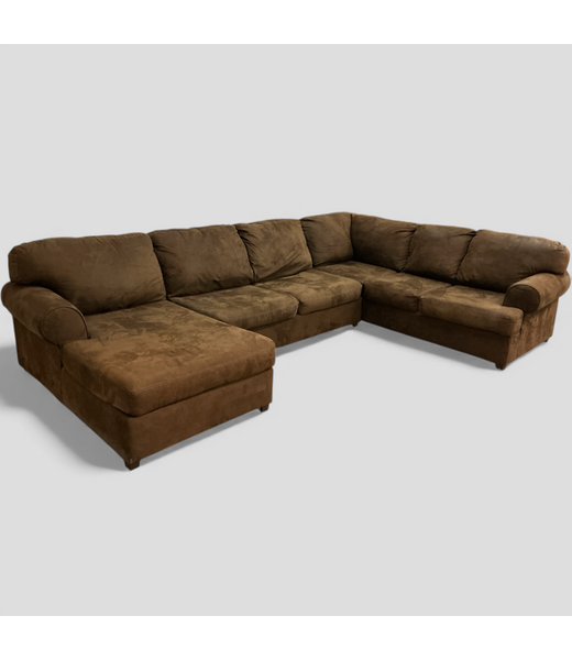 48787 3 Piece Dark Brown Sectional Sofa With Lounge