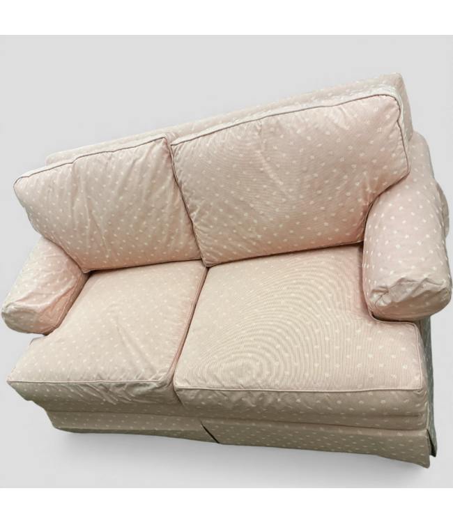 48788 Ethan Allen Ticking Stripe Skirted Loveseat