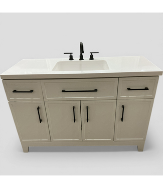 48804 Single Sink White Bathroom Vanity With Top 48.5"W